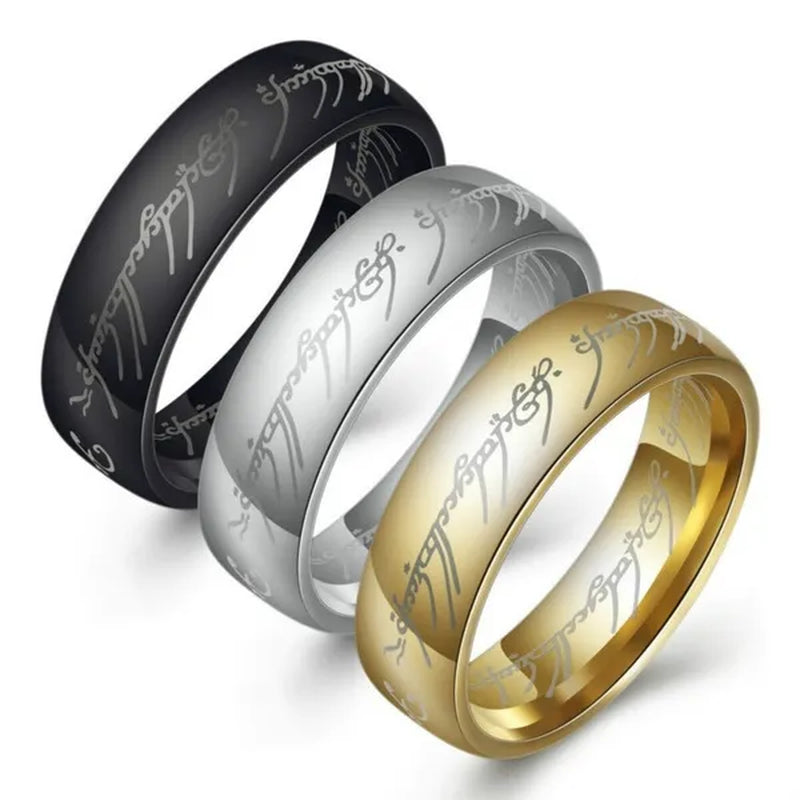 Fashion Jewelry Lord of The Rings Stainless Steel Men Women LOTR The One Band Ring