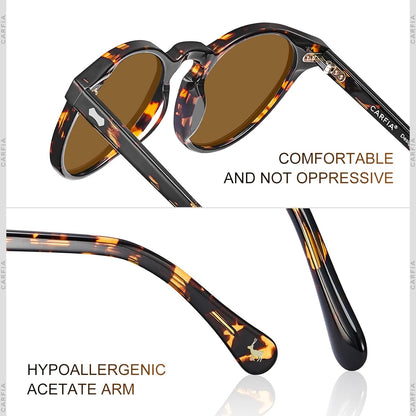 Vintage Polarized Sunglasses for Men UV400 Protection Retro Fashion Eyewear Hand-crafted Acetate Frame CA5288L