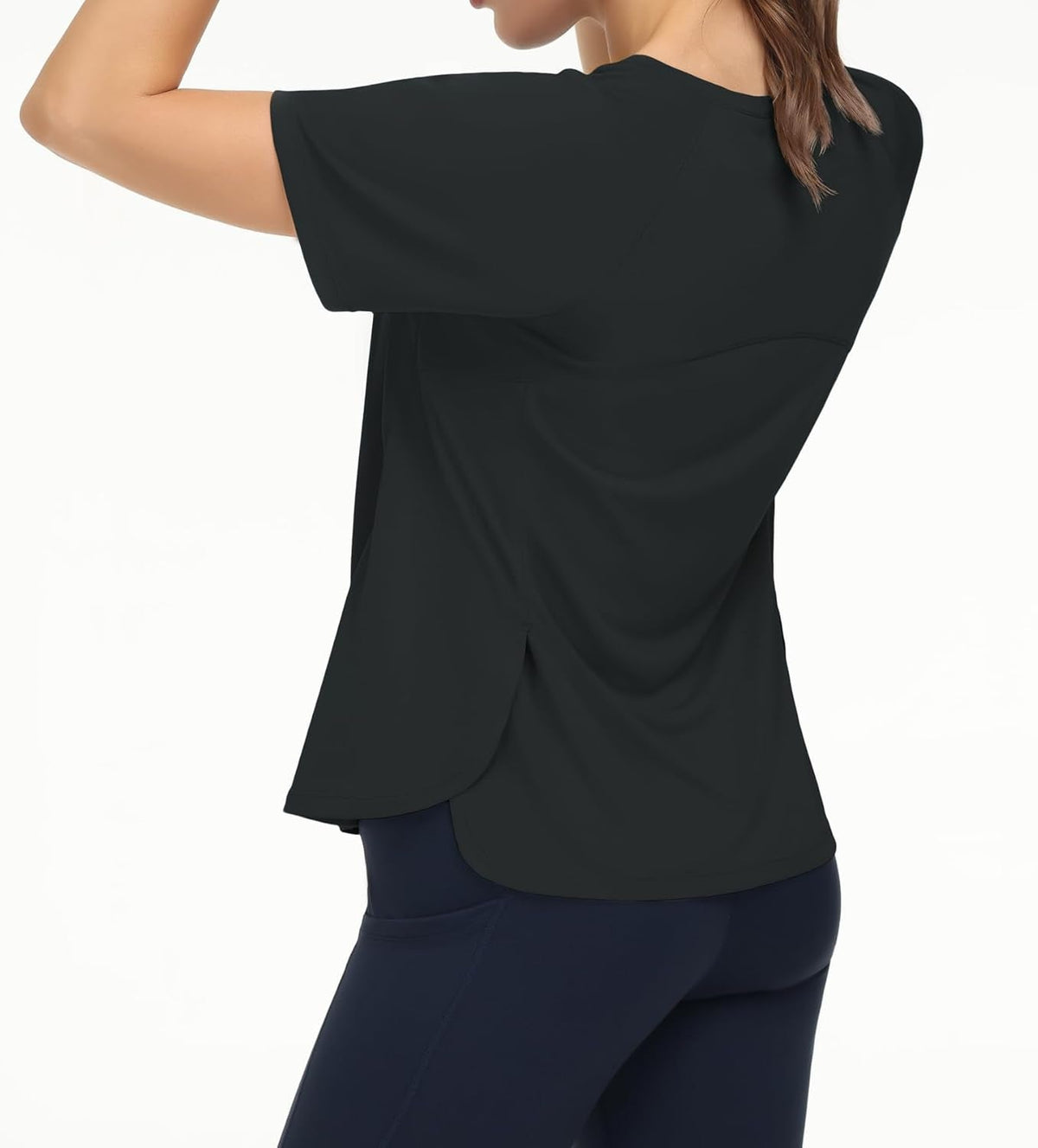 Women'S Short Sleeve Workout Shirts Breathable Yoga T-Shirts with Side Slits Athletic Tee Tops