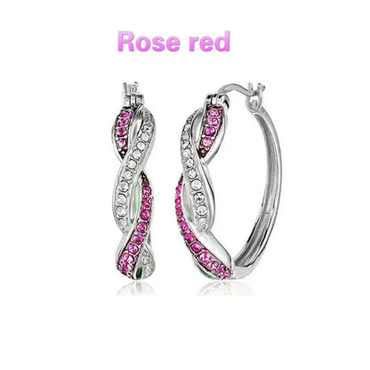 Fashionable new style 925 silver needle zircon earrings trendy color earrings simple and creative inlaid zircon earrings
