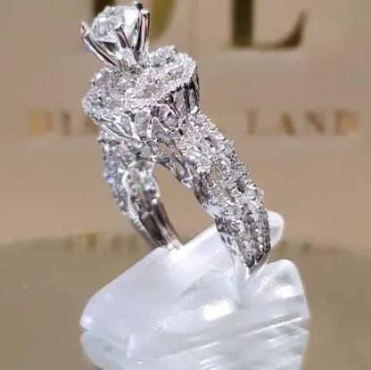 Classic Luxury Temperament Woman Fashion Jewelry Exquisite  Birth Stone Romantic Bride Wedding Jewelry Noble Princess Proposal Engagement Ring Size US4-11 Christmas Gift