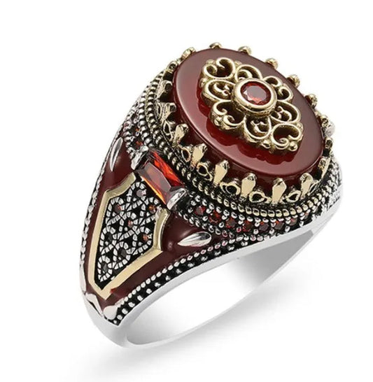 Europe and America Men's Fashion Vintage Ring Noble Gentleman Engagement Wedding Accessories Boyfriend Birthday Father's Day Gift Jewelry Ring Size US4-14