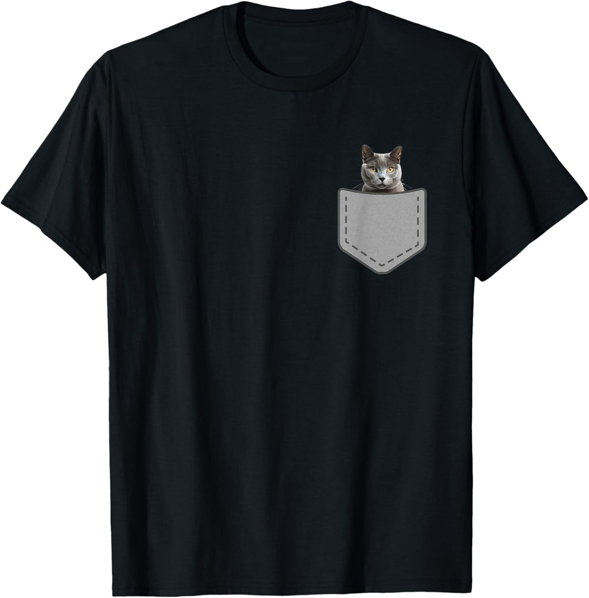 Funny Russian Blue Cat in Your Pocket T-Shirt