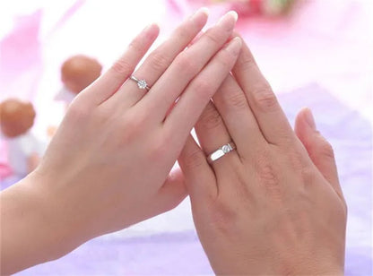 Luxury Fashion Man's and Woman's Diamond Wedding Ring 925 Sterling Silver Ring Titanium Steel Ring Engagement Bijoux Jewelry