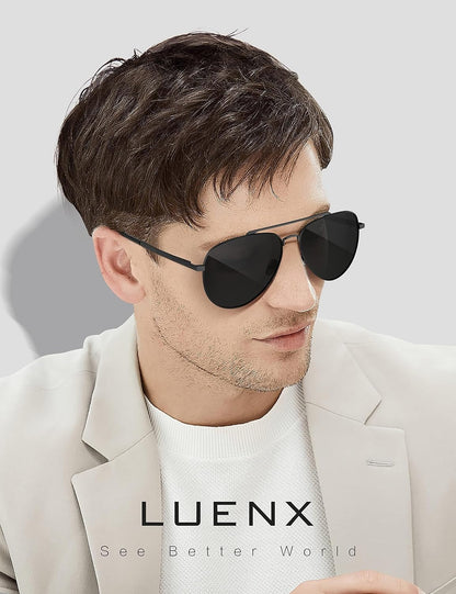 Aviator Sunglasses for Men Women Polarized Driving Classic Shades - UV 400 Protection with Accessories 60MM