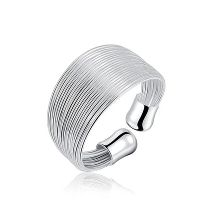 New 925 Sterling Silver Multi-line Rings for Women Adjustable Fashion Wedding Engagement Party Gifts Charm Jewelry