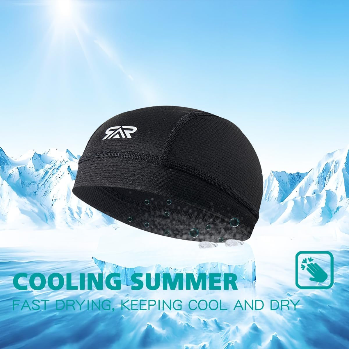 2/3 Pcs Skull Cap Moisture Wicking Helmet Liner for Men Motorcycle Cycling Sports Breathable Summer Running Cap