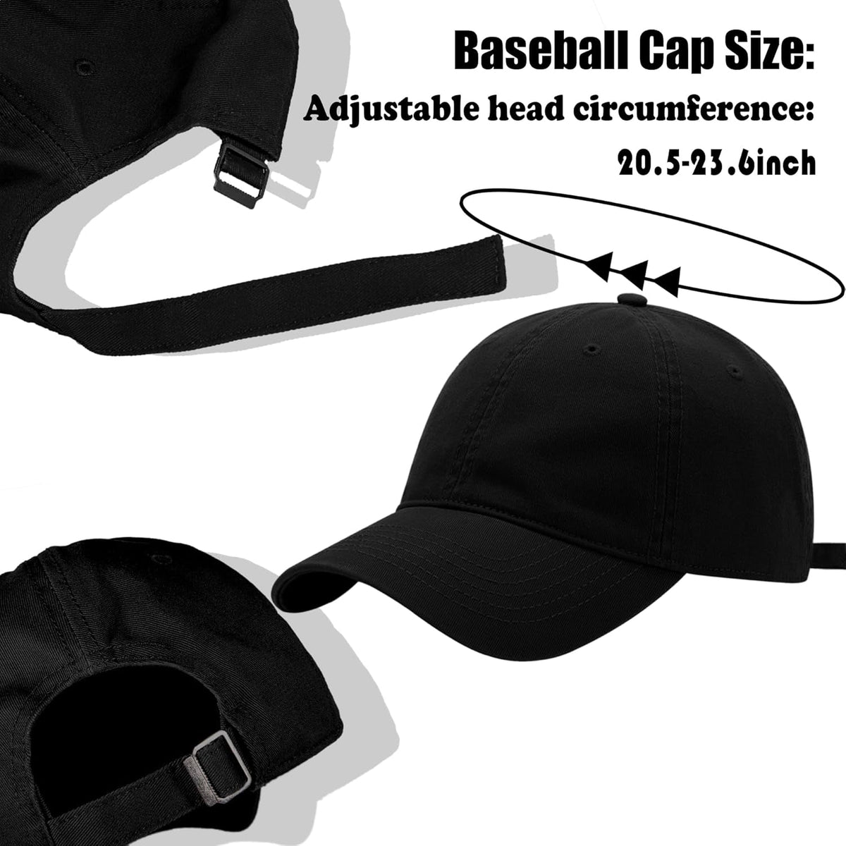 3 Pack Washed Plain Vintage Baseball Cap Cotton Adjustable Twill Bulk Low Profile Classic Dad Hat for Men/Women