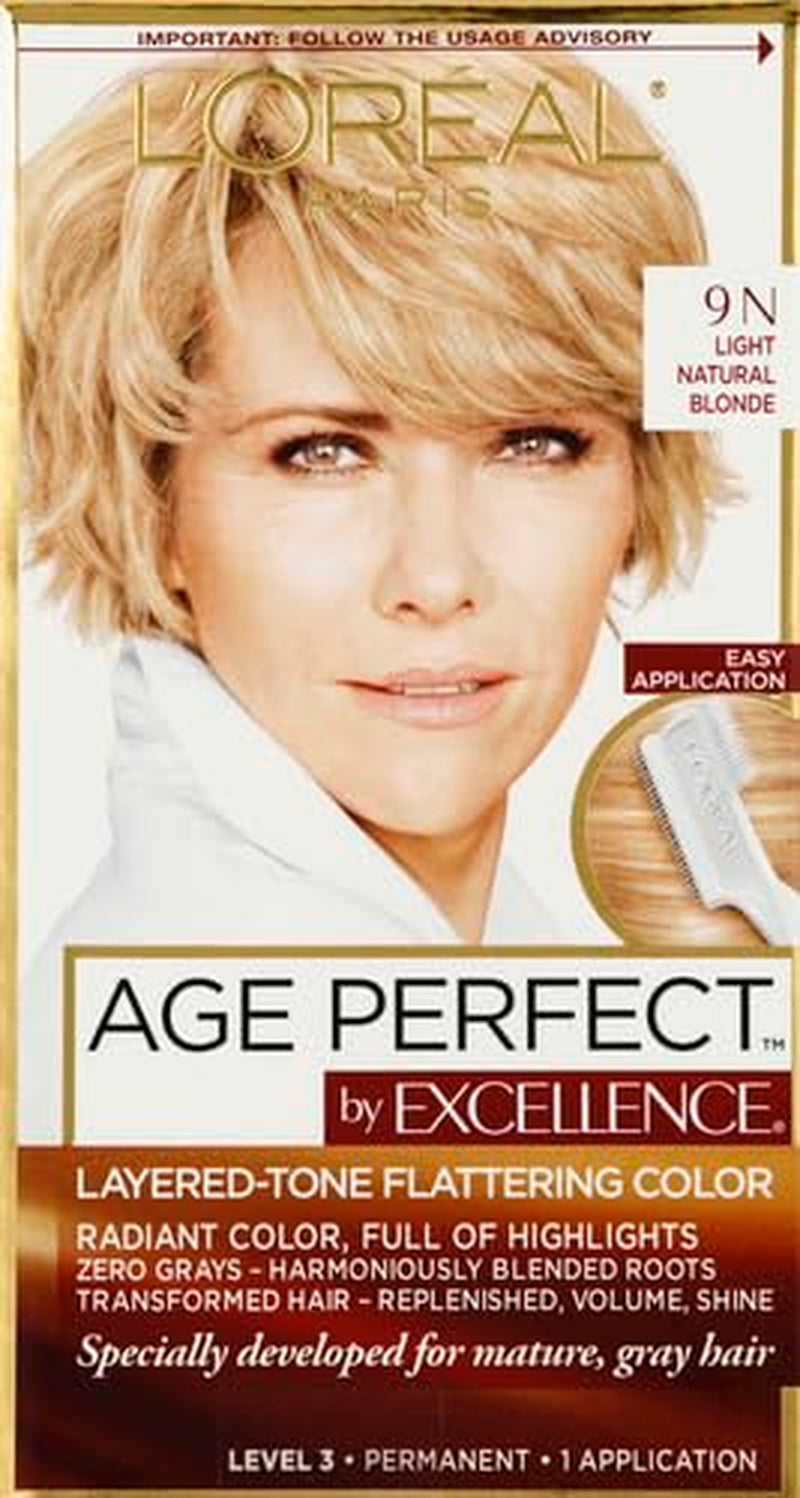 Age Perfect Permanent Hair Color, 9N Light Natural Blonde, 1 Kit