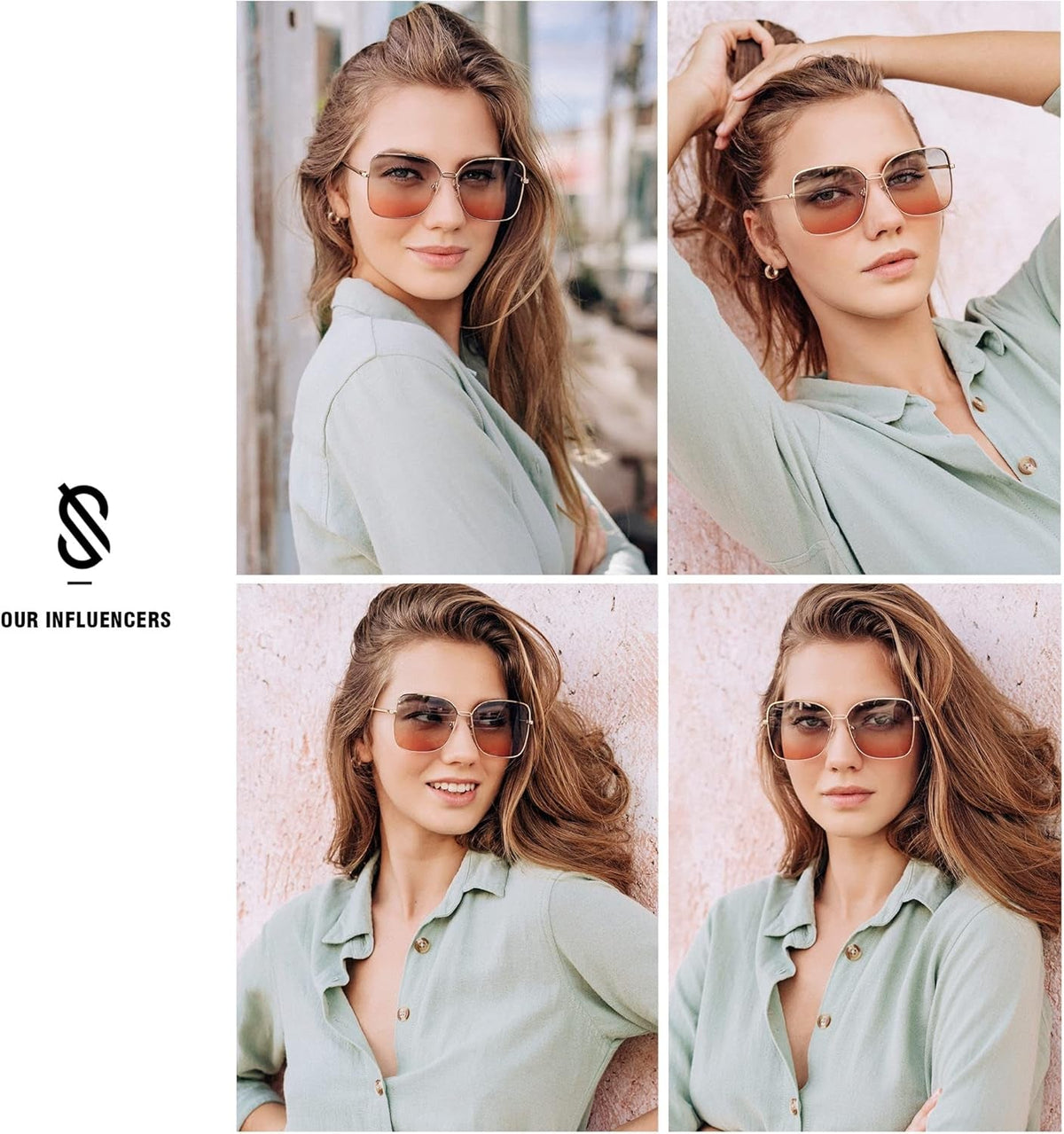 Classic Trendy Square Oversized Sunglasses Womens Mens UV400 Big Large Designer Shades SJ1082