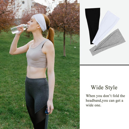 Fashion Headbands for Women Wide Headband Yoga Workout Head Bands Hair Accessories Band Black White Gray 6 Pack
