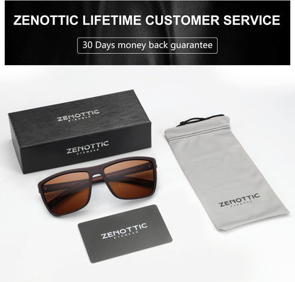 Polarized Sunglasses for Men Lightweight TR90 Frame UV400 Protection Square Sun Glasses