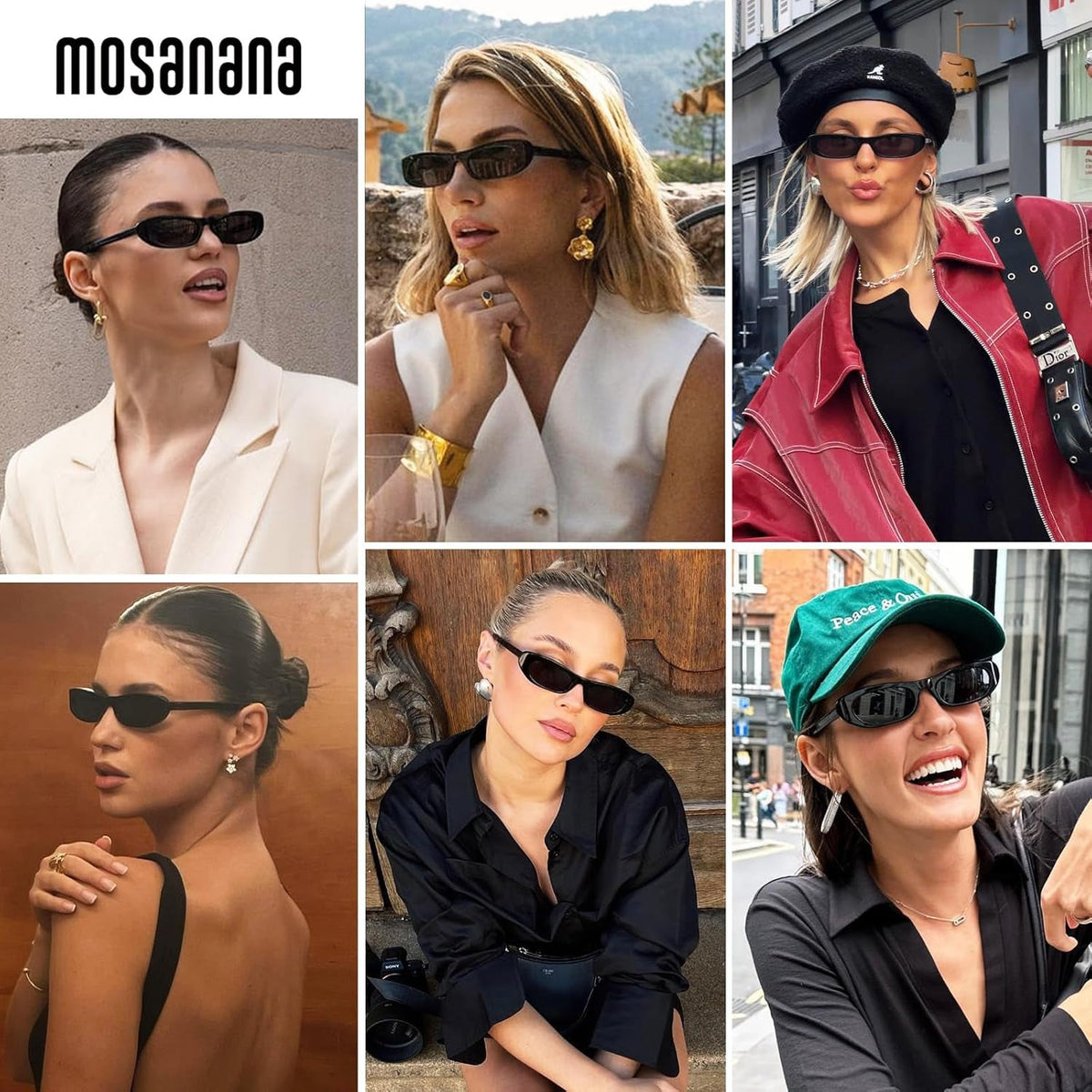 Elongated Narrow Cat Eye Sunglasses for Women MS52357