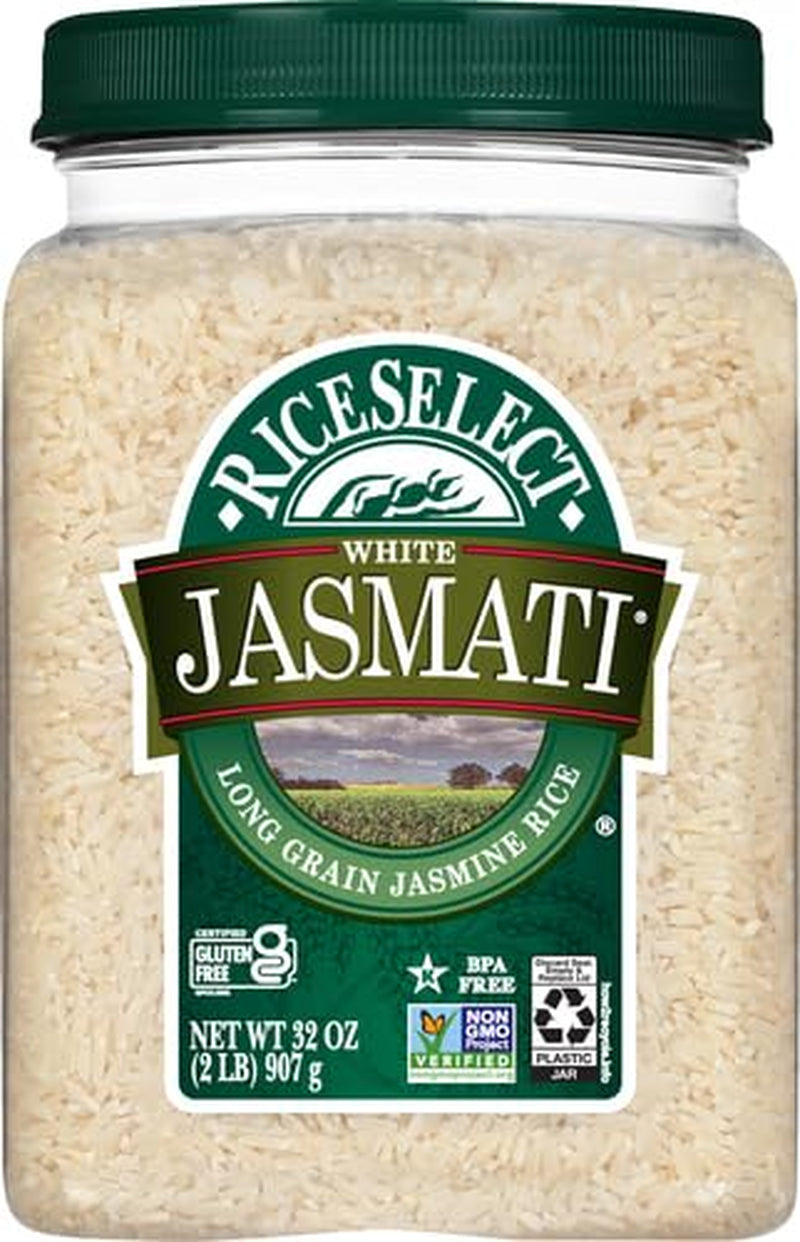Jasmati Rice, Long-Grain Jasmine Rice, Premium Gluten Free Rice, Non-Gmo, 32 Ounce Jar