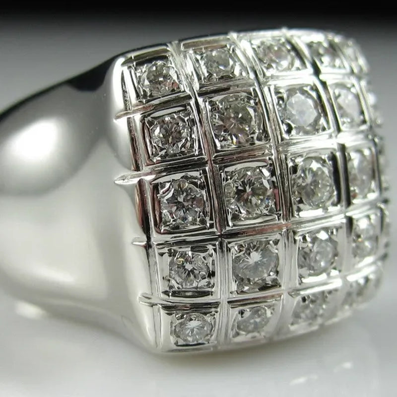 Fashion Man Jewelry White Sapphire Gemstones  925 Sterling Silver Wedding Engagement Ring Gifts