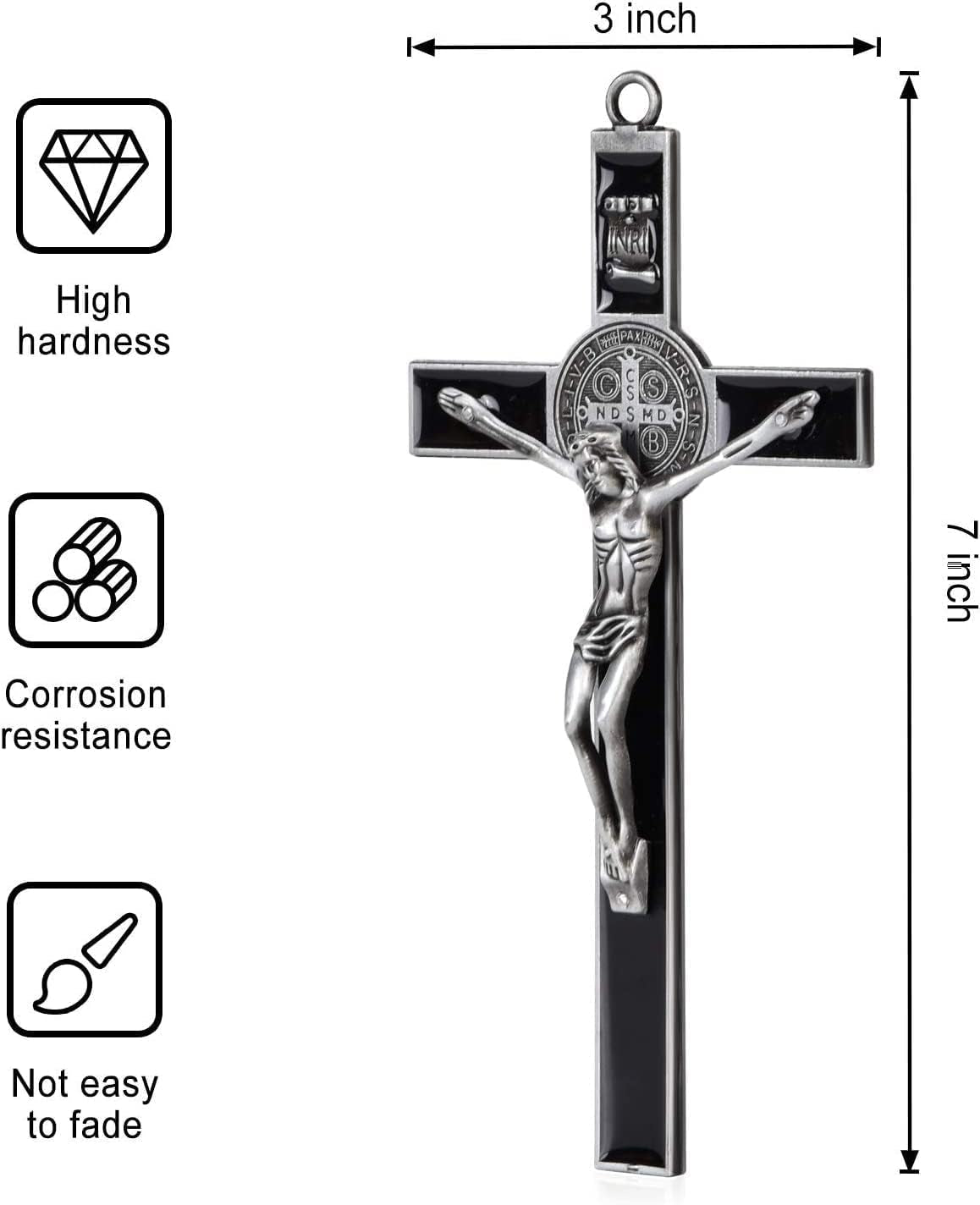 1Pcs Big Enamel Christian Jesus Cross Religious Charm Alloy Crucifix Pendant for DIY Key Chain Necklace Bracelet Jewelry Making Accessaries