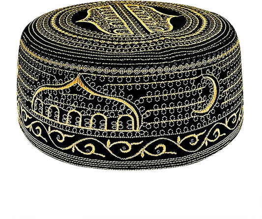 Muslim Prayer Hat for Men Worship Hat Islamic Muslim Prayer Hats Cap Beanie Headwear for Ramadan Eid