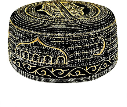 Muslim Prayer Hat for Men Worship Hat Islamic Muslim Prayer Hats Cap Beanie Headwear for Ramadan Eid