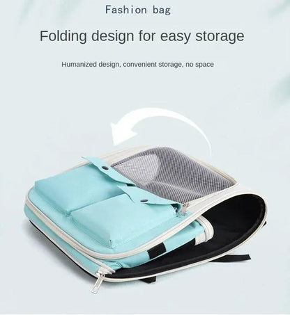Pet Carrier Backpack Small Medium Dogs Cats Large Space Fits Up To 20 Lbs Pets Foldable Backpack Safety Lock Zipper Breathable Mesh Travel Hiking