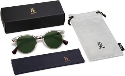Small Round Classic Polarized Sunglasses for Women Men Vintage Style UV400 Lens SJ2113
