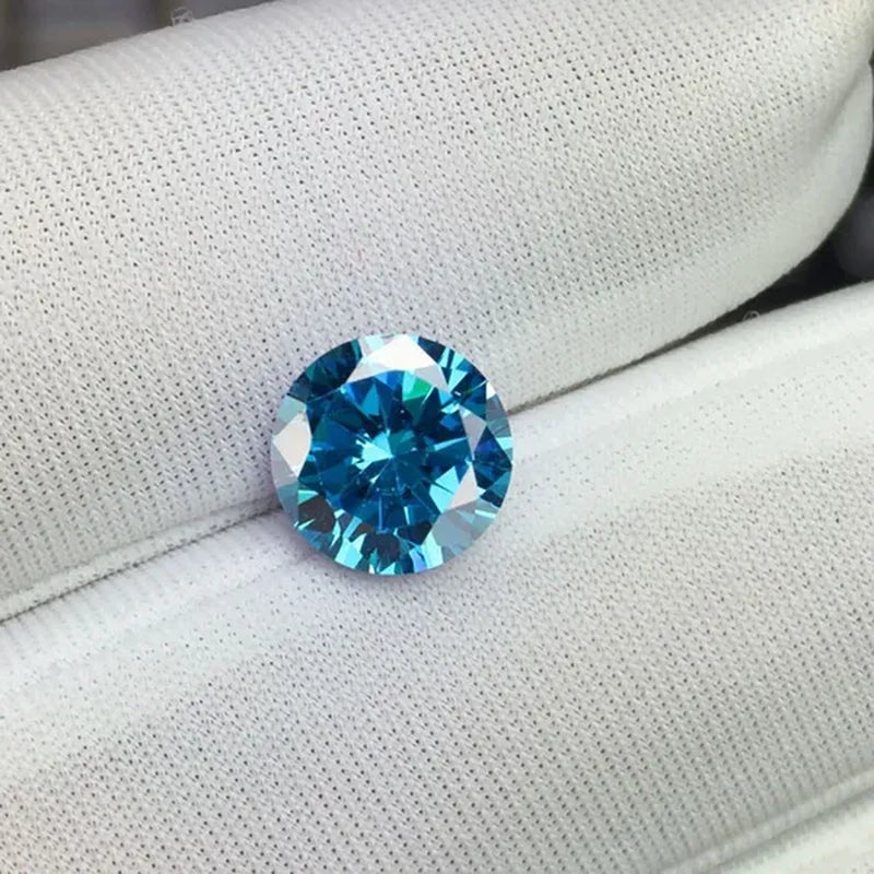 Unheated 6.22CT 10mm Sea Blue Sapphire Round Loose Gemstone Ring Earring Jewelry Diy jewelry making