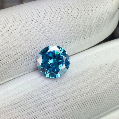 Unheated 6.22CT 10mm Sea Blue Sapphire Round Loose Gemstone Ring Earring Jewelry Diy jewelry making
