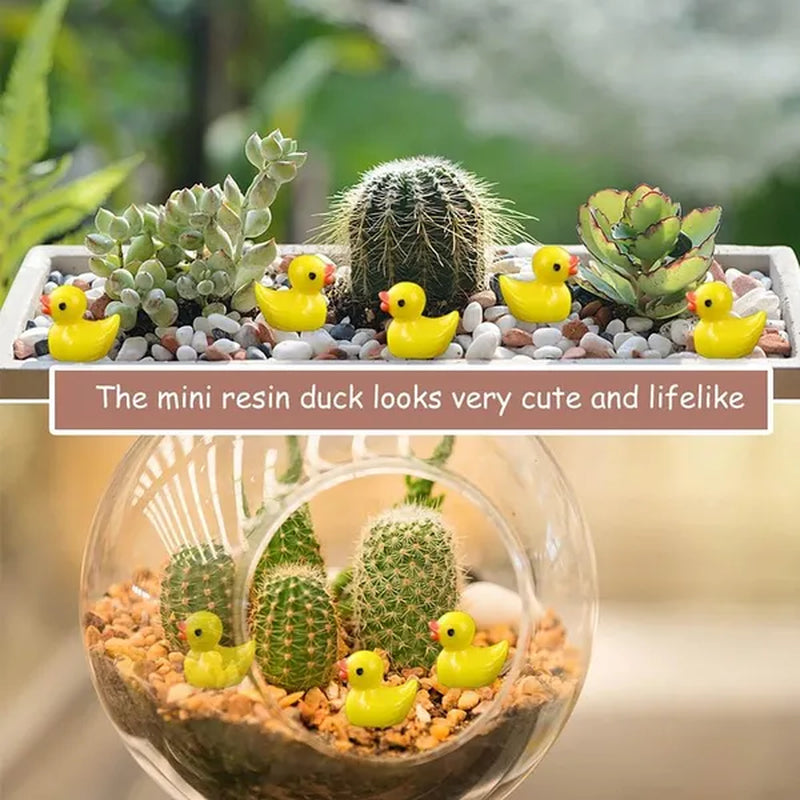 100/50/25/5PCS Cute Resin Mini Ducks Miniature Farm Artificial Animals Figures Ornament Tiny Duck for Home Fairy Garden Micro Landscape Potted Decor