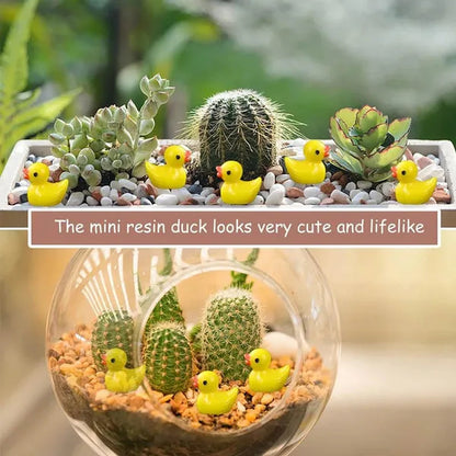 100/50/25/5PCS Cute Resin Mini Ducks Miniature Farm Artificial Animals Figures Ornament Tiny Duck for Home Fairy Garden Micro Landscape Potted Decor