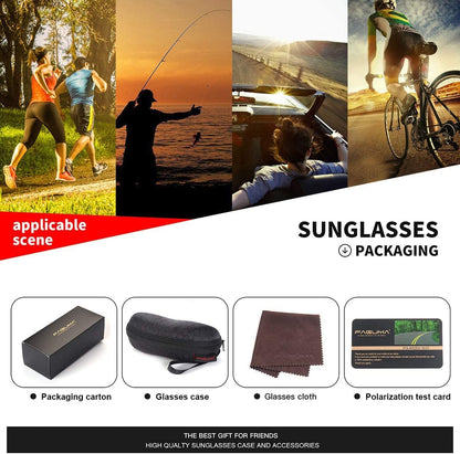 Polarized Sports Sunglasses For Men Cycling Driving Fishing 100% UV Protection