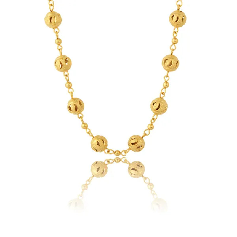 Unique Gold Ball Link Chain 18K Real Gold Plated Fashion Jewelry For Women Gift New Trendy Chokers Necklaces