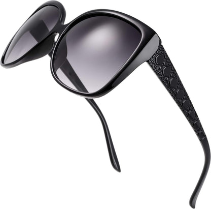 Women's Oversized Square Jackie O Cat Eye Hybrid Butterfly Fashion Sunglasses - Exquisite Packaging