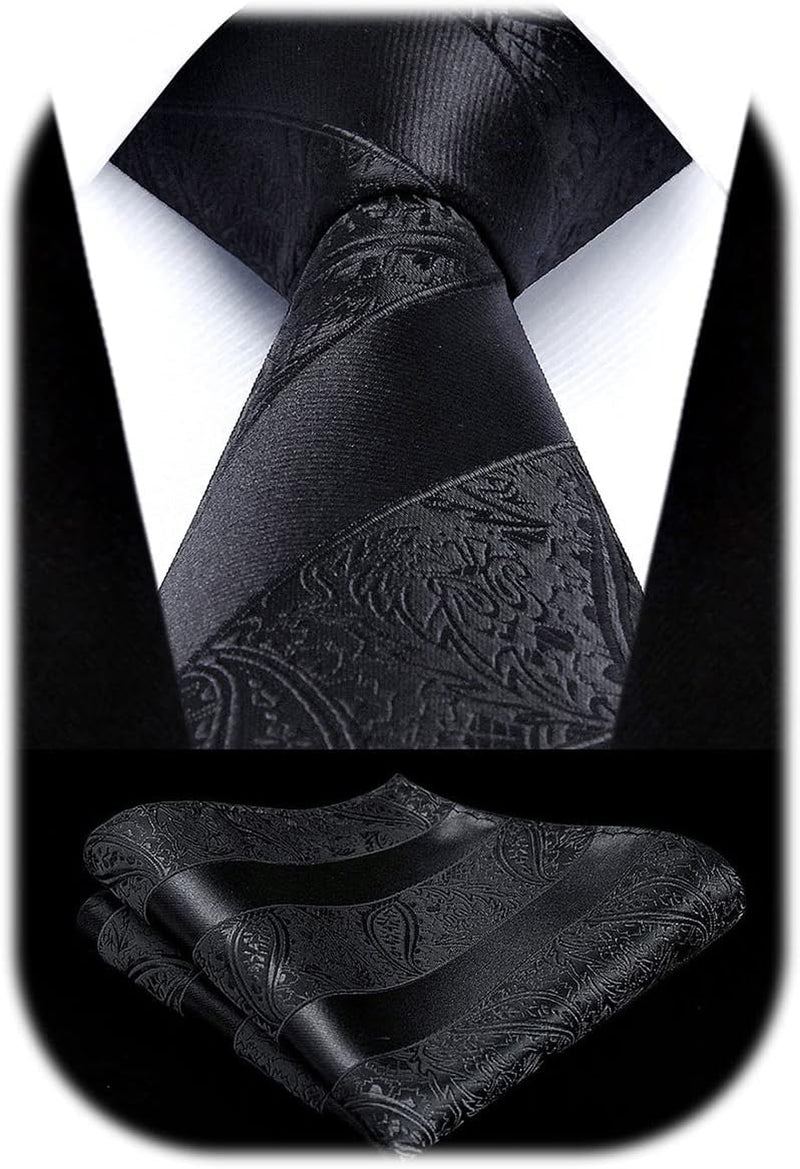 Paisley Ties for Men Solid Tie Handkerchief Floral Men'S Necktie & Pocket Square Set Wedding Classic Mens Ties