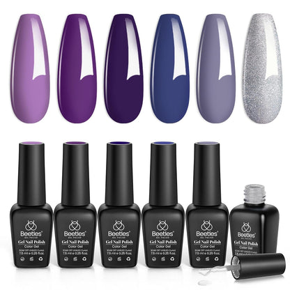 Beetles Pastel Gel Nail Polish,6 Colors Macaron Pink Blue Green Yellow Purple Soft Pastel Gel Polish Soak Off Uv Gel Manicure Spring Gel Polish Nail Art Design DIY Home Salon Gift for Women Girl