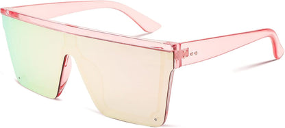 Oversized Sunglasses Mens Womens Flat Top Square Trendy Visor Shades UV400 B2470
