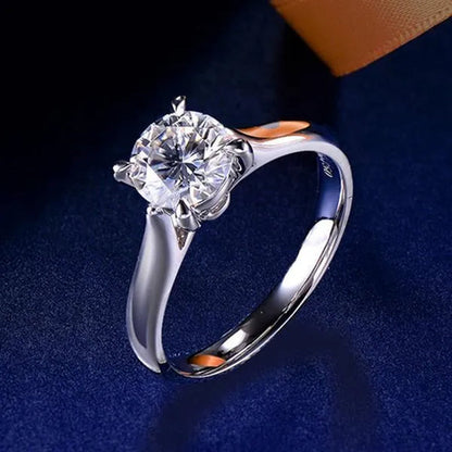14K White Gold Rings for Women 2.0Ct round Cut Zirconia Diamond Solitaire Ring Wedding Band Engagement Bridal