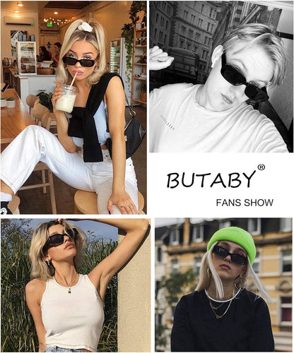 Rectangle Sunglasses for Women Retro Driving Glasses 90’S Vintage Fashion Narrow Square Frame UV400 Protection