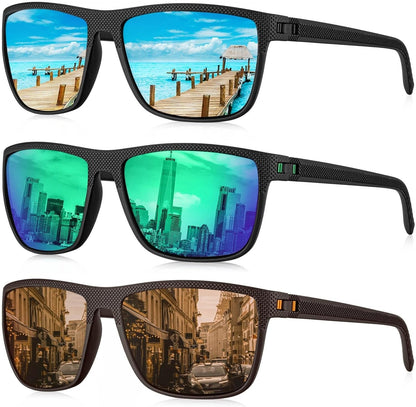 Polarized Sunglasses for Men, Lightweight Sun Glasses with UV Protection for Driving Fishing Golf