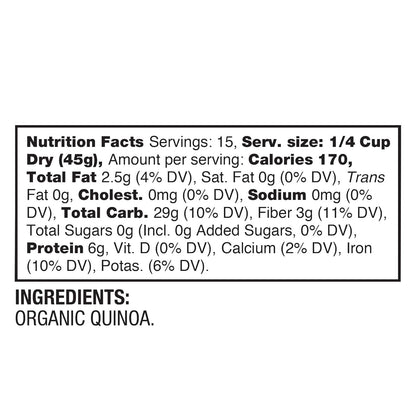 Organic Quinoa, Vegan, Gluten Free, Low Glycemic Rice Replacement, 24 Ounce