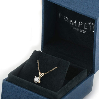 14K White or Yellow Gold 1/2 Ct T.W. Diamond Round-Cut Solitaire Pendant Women'S Necklace with 18" 14K Gold Chain
