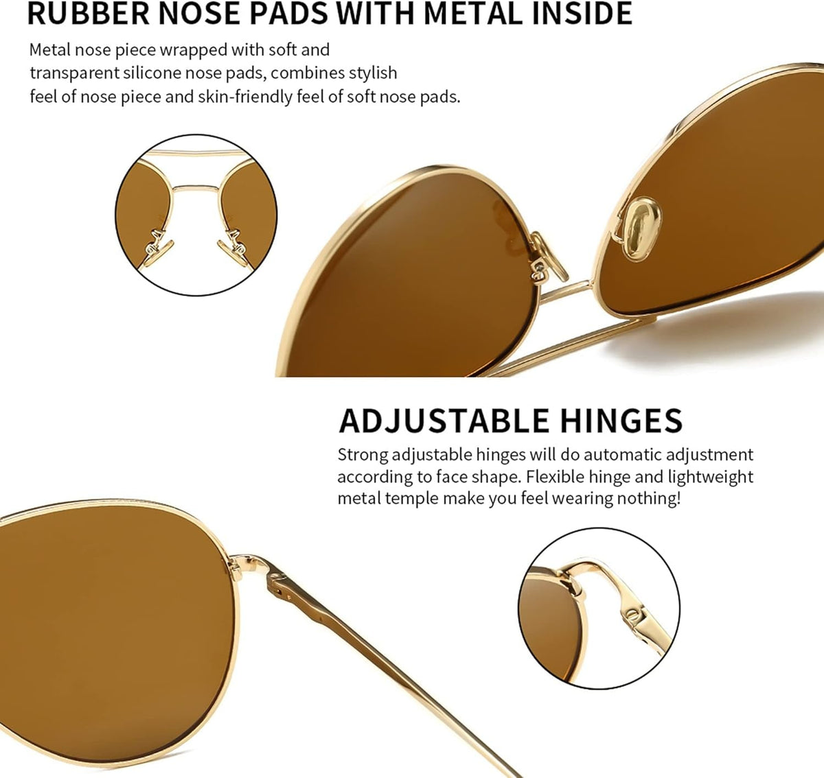 Women's Lightweight Oversized Aviator Sunglasses - Mirrored Polarized Lens