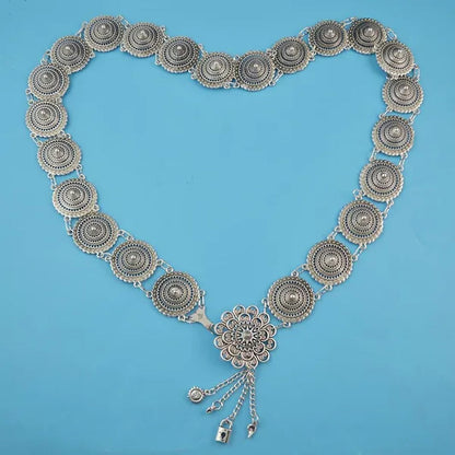 Vintage Silver Waist Chain Bells Metal Tassel  Belly Chain  Charm Belt Chains Body Jewelry