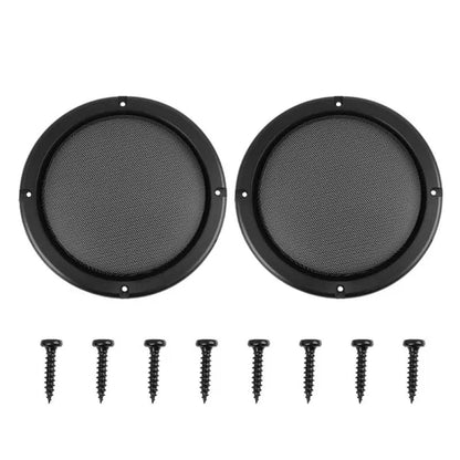 2Pcs 6.5" Black Metal Mesh Car Speaker Cover round Subwoofer Grill Protector Cover Universal Car Refitting Parts