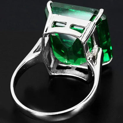 Natural Green Emerald Birthstone Bride Wedding Engagement Ring Size 6 7 8 9 10
