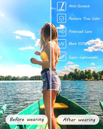 Polarized Sunglasses for Women, Square Mirrored Trendy Shades with UV Protection Reduce Glare Sun Glasses
