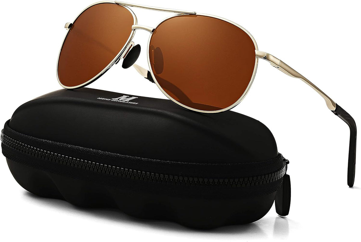 Aviator Sunglasses for Men Polarized Women UV Protection Lightweight Driving Fishing Sports Mens Sunglasses MX208