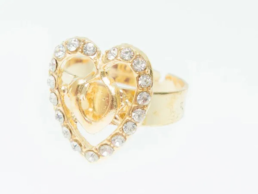 Dubai Gold Plated Heart Shape Necklace Set Fashion Crystal Wedding Bridal Costume Jewelry Ses