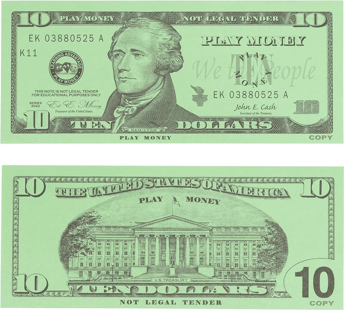 Play Quarters - Set of 100 Plastic Coins - Designed and Sized like Real US Currency - Teach Money Math with This Pretend Play Resource Master Coins