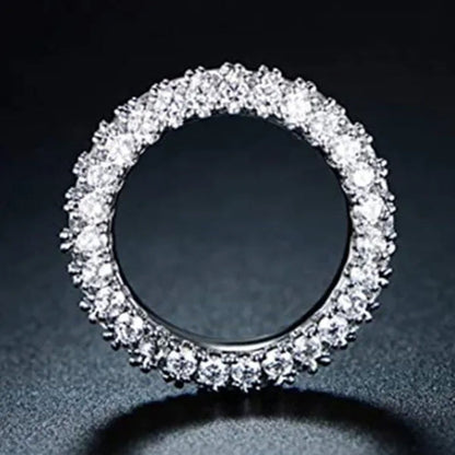 Women Engagement Rings Jewelry Pave Setting Cubic Zirconia Rings Bridal Proposal Wedding Rings