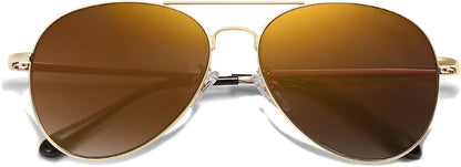Classic Aviator Sunglasses for Women Men Metal Spring Hinges SJ1030