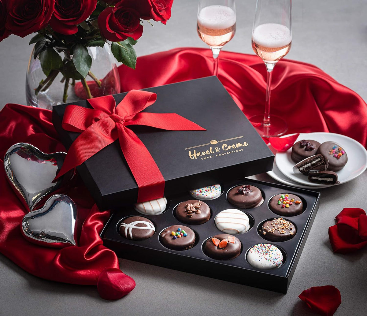 Chocolate Cookies Gift Box - Gourmet Assortment of Dark Chocolate Covered Cookies - Vegan, Kosher Certified Gift Basket for Birthdays, Anniversaries, and Special Occasions